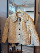 Load image into Gallery viewer, Bagatelle Tan Peter Pan Collar Quilted Jacket
