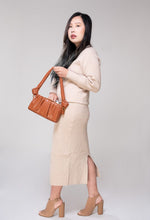 Load image into Gallery viewer, Knit Tan Slit Skirt Set
