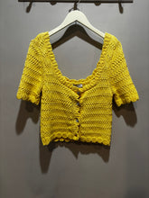 Load image into Gallery viewer, Zara Yellow Crochet Embellished Top
