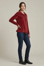 Load image into Gallery viewer, Pietrogrande Velvet Burnt Orange Cowlneck Top
