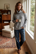Load image into Gallery viewer, Paige Grey Turtleneck Cutout Sweater
