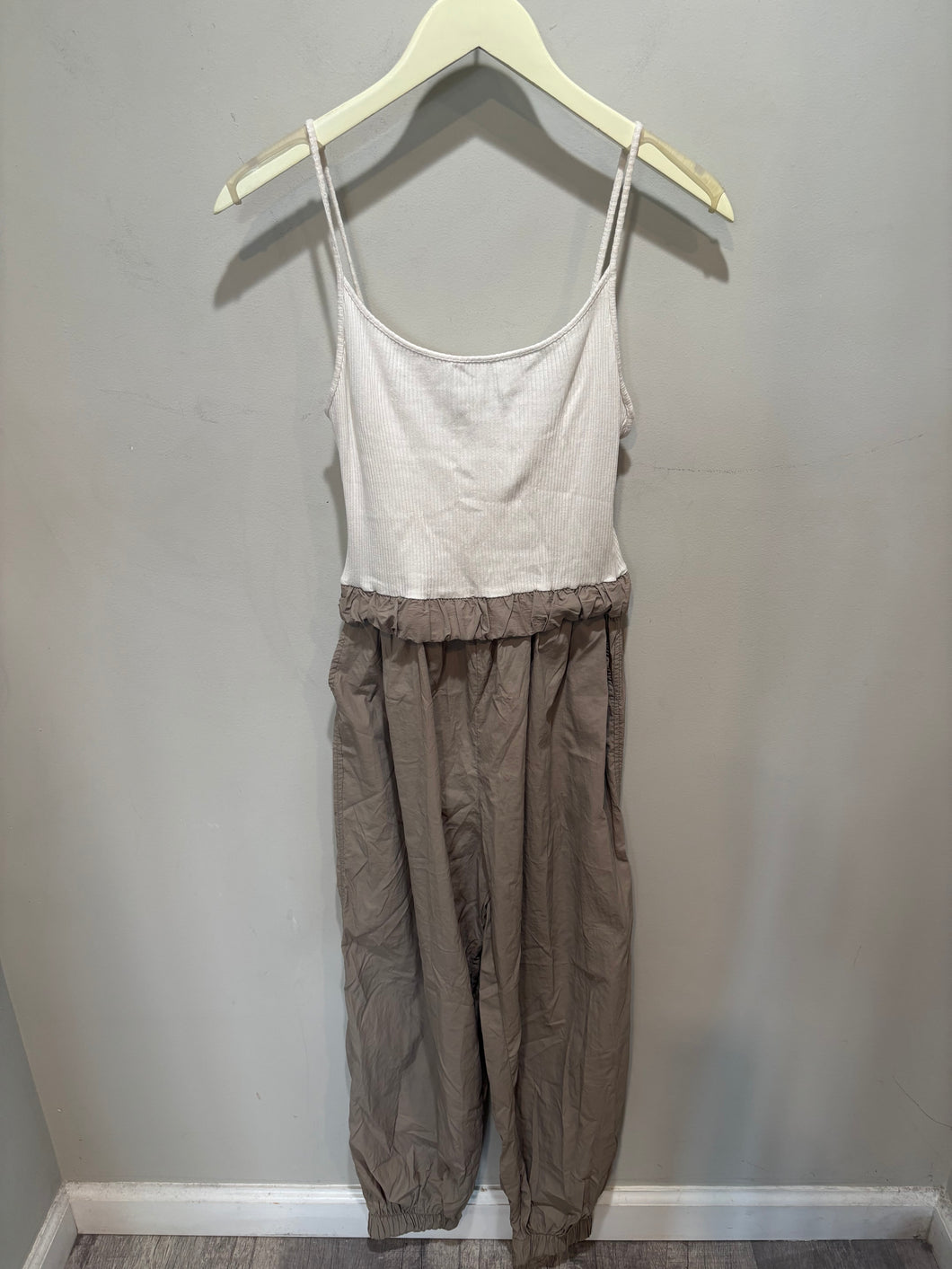 Zara Tan Athletic Jumpsuit