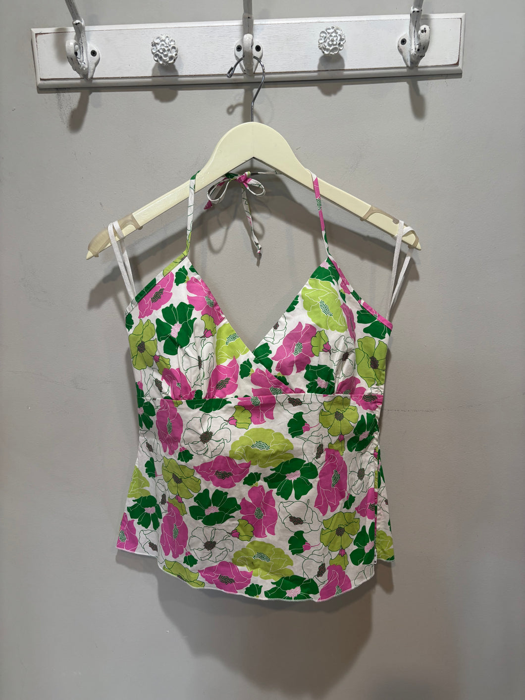 Vintage Delia’s White Floral Halter Top