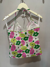 Load image into Gallery viewer, Vintage Delia’s White Floral Halter Top
