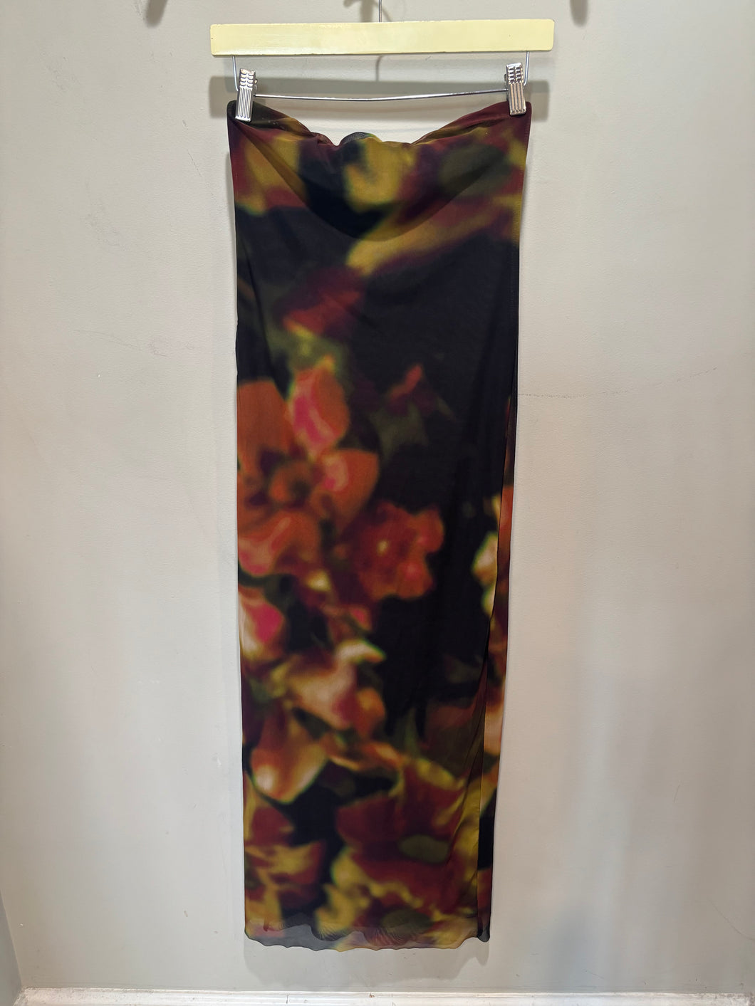 Zara Brown Mesh Strapless Dress