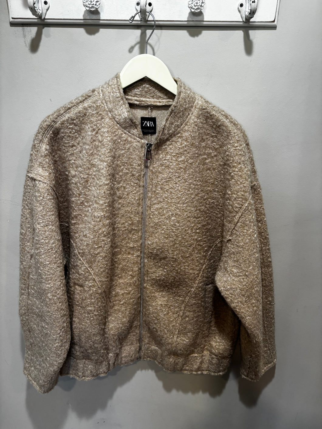 Zara Tan Teddy Fuzzy Jacket