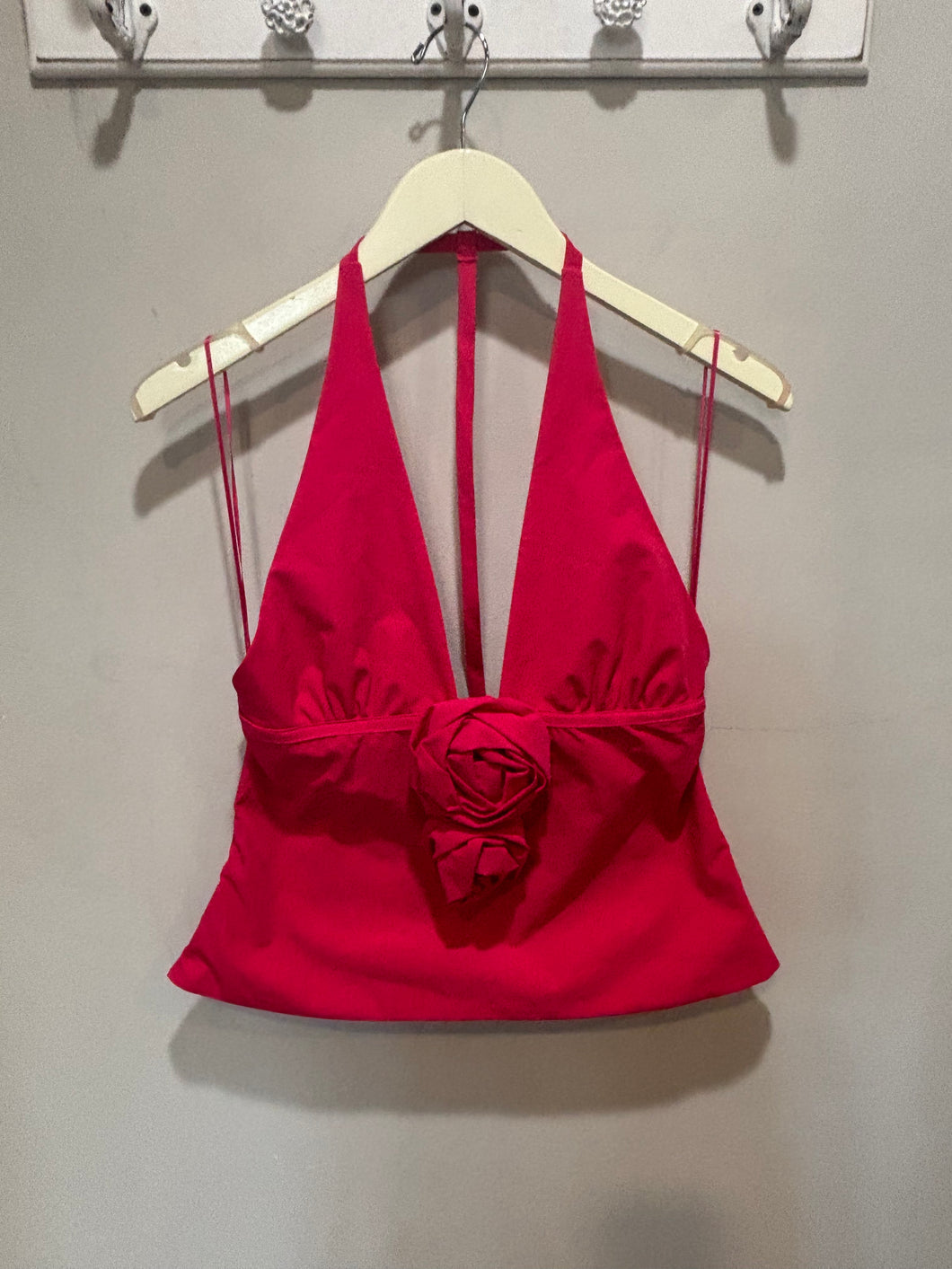Zara Pink Rosettes Halter Top