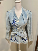 Load image into Gallery viewer, Vintage Christian Dior Embroidery Denim Blazer
