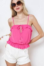 Load image into Gallery viewer, Hot Pink Cami Tassel Tank Top
