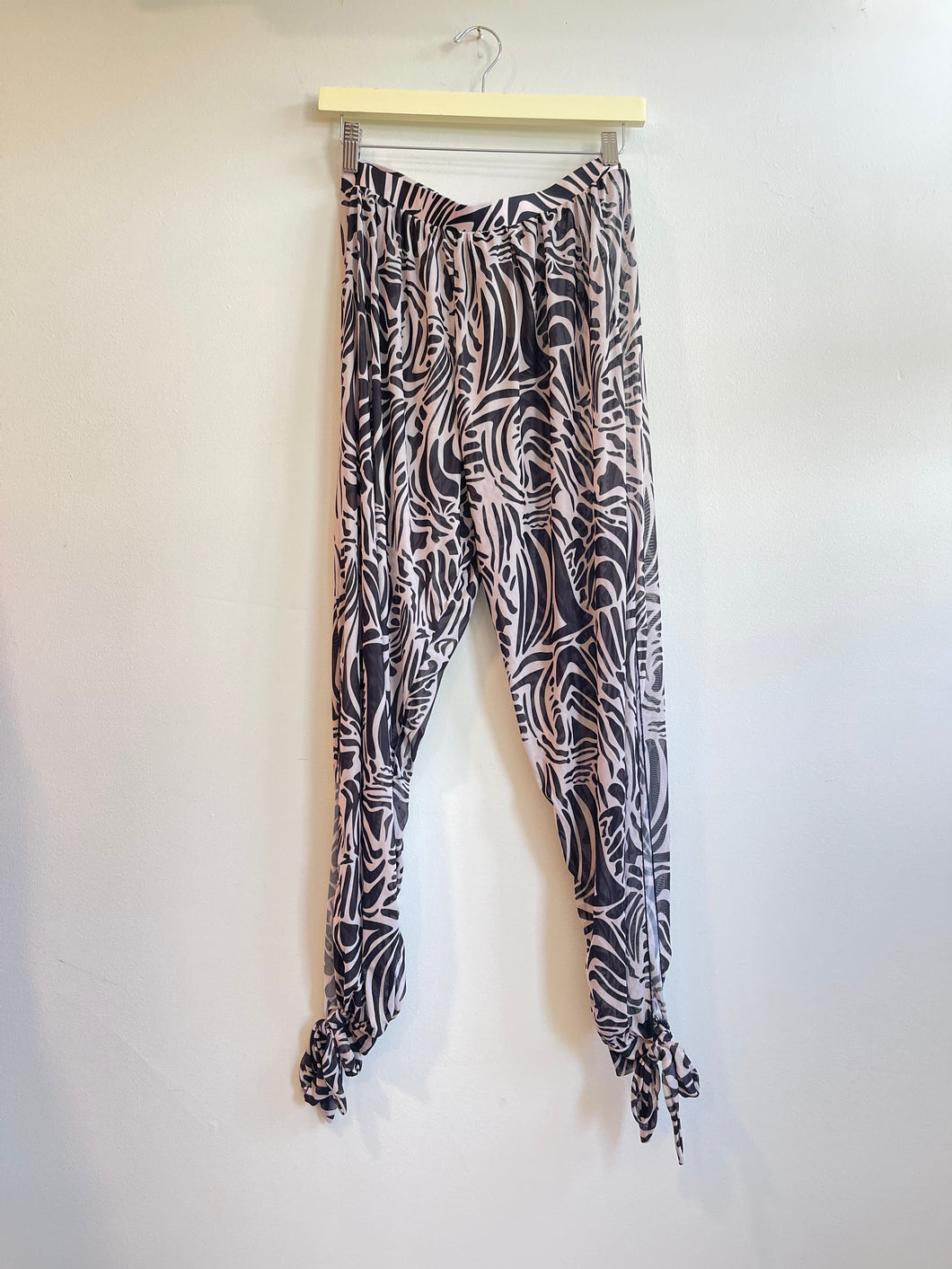 Black Cream Mesh Cover Up Pants