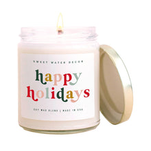 Load image into Gallery viewer, Happy Holidays 9 ozSoy Candle - Christmas Home Decor &amp; Gifts
