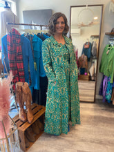 Load image into Gallery viewer, Vintage Brocade Lame Green 60s Dress &amp; Duster Set
