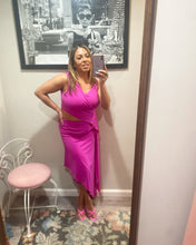 Load image into Gallery viewer, Magenta Asymmetrical Cut Out Dress
